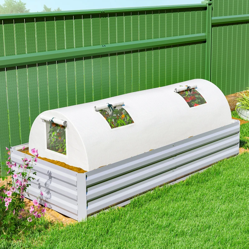 Outsunny Szklarnia z oknem, okrągły dach, odporna na zimę, folia