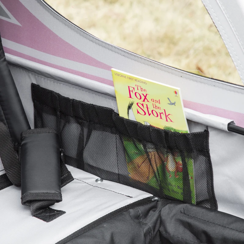 Homcom Remorca Bicicleta Copii 2-in-1 – Carucior 2 Locuri cu Frana(m-14)