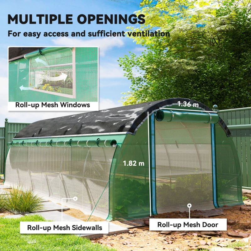 Szklarnia 6 x 3 x 2 m, folia, 12 okien, drzwi rolowane