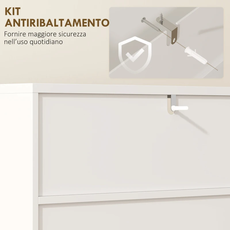 HOMCOM Mobiletto Bagno Moderno con 2 Ripiani Aperti e Armadietto con Ante Ammortizzate, 60x31.8x93 cm, Bianco