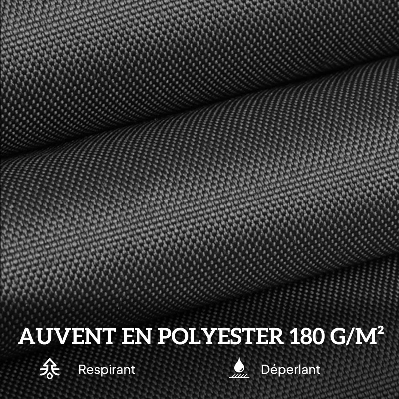 Outsunny Parasol de jardin XXL parasol grande taille ouverture fermeture manivelle acier polyester haute densité noir