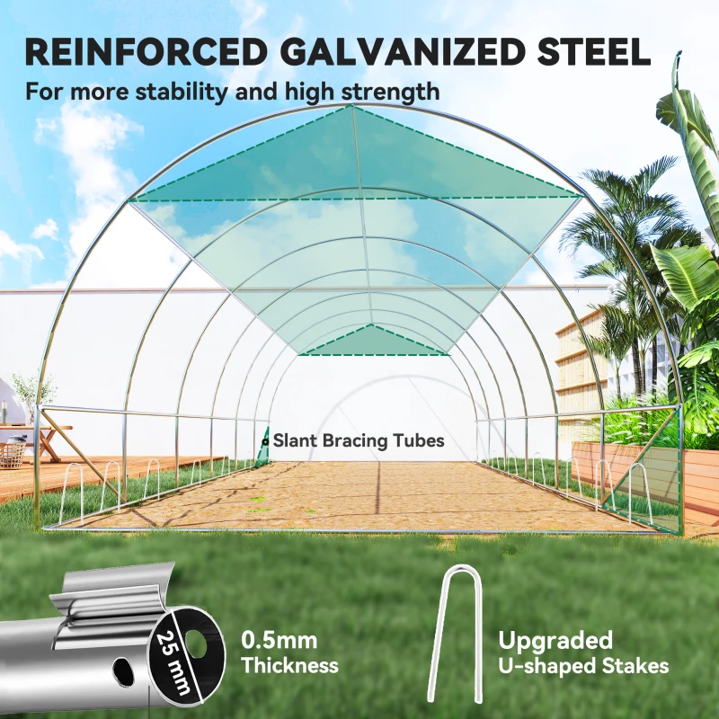Szklarnia 6 x 3 x 2 m, folia, 12 okien, drzwi rolowane