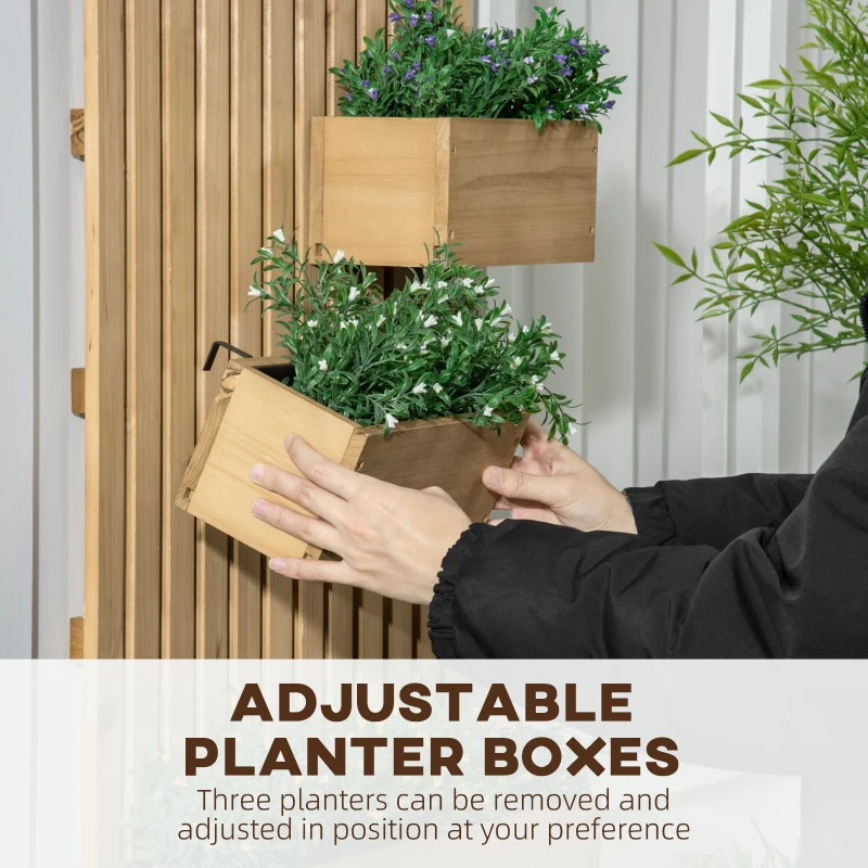 Outsunny Donica z treścią, Mobilne podwyższone łóżko z kratką, Drewno