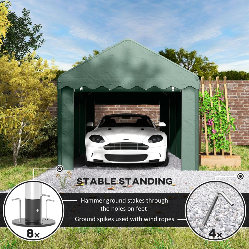 Carport 3x6 m, zadaszenie, rolowane drzwi, ścianki boczne