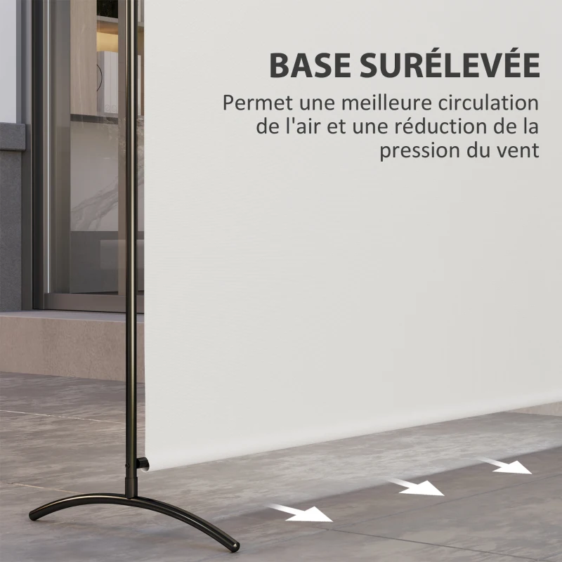 Outsunny Paravent Extérieur à Panneau Unique, Séparateur de Pièce de 180H cm avec Protection UV30+, Beige