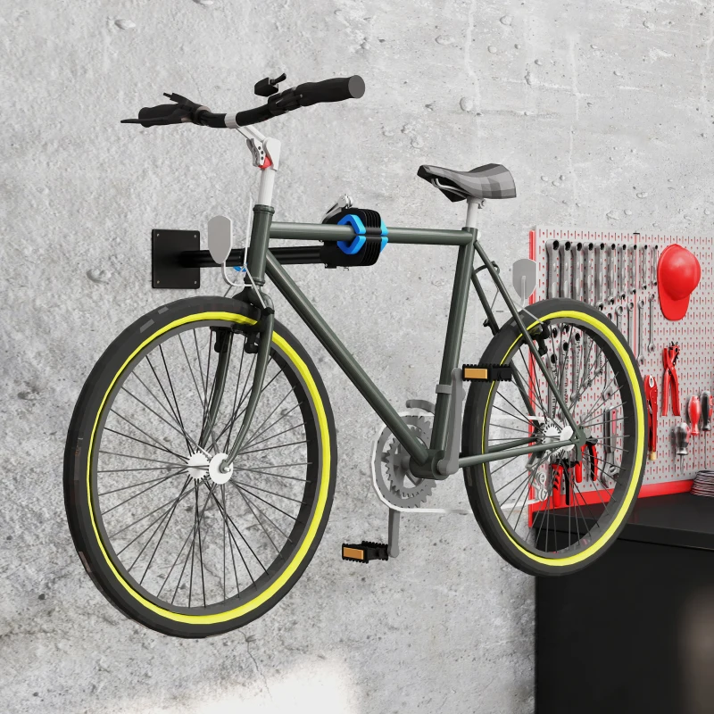 HOMCOM Supporto di riparazione per bici regolabile in altezza, morsetto girevole 360°, carico max. 25 kg, 41-60x13x13cm, nero