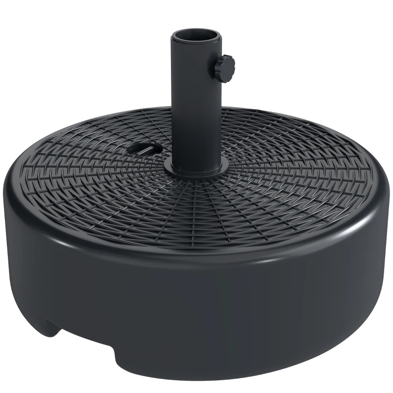 Outsunny Patio Umbrella Base 22kg Sand Filled Garden Parasol Stand forfor 38mm/48mm Poles, Black