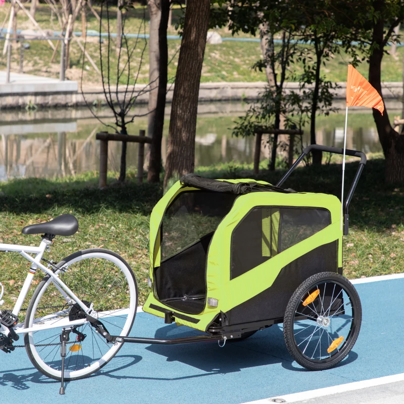 Hybrydowy przyczepka dla psa, 2 w 1, z odblaskami