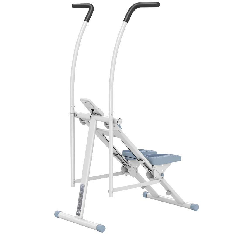 SPORTNOW Stepper escalier pliable climber stairmaster pour exercice de gym à domicile pédales réglables écran LCD 85x80x142cm blanc