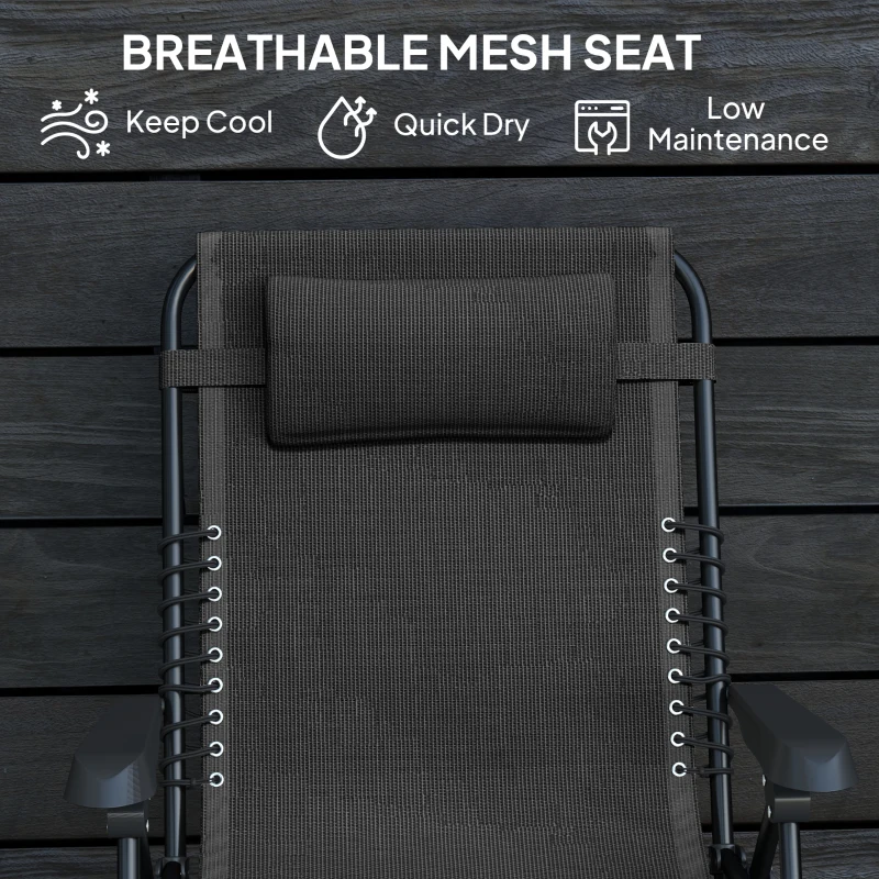 Outsunny Leżak ogrodowy składany z poduszką, idealny na camping