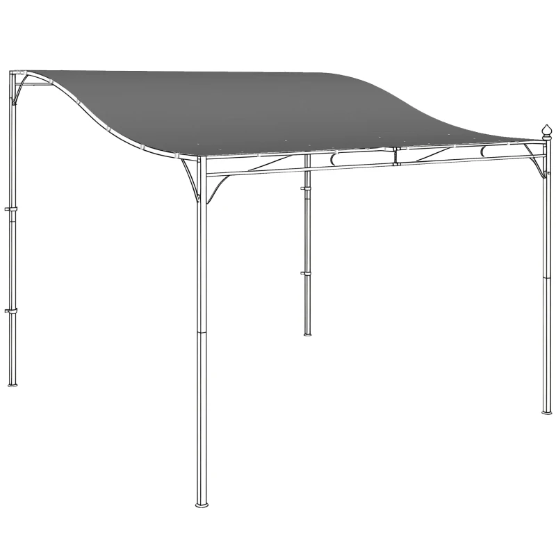 Outsunny Toit de rechange pour pergola Voile d'ombrage pour couverture de terrasse Bâche de rechange pour pavillon 3 x 3 m 298x293 cm Gris foncé