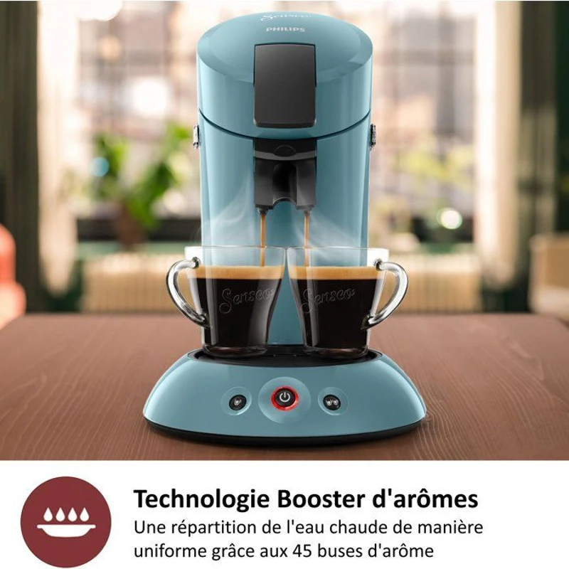 Cafetiere a dosette - PHILIPS - SENSEO - HD6553/21 - Original - Bleu Gris