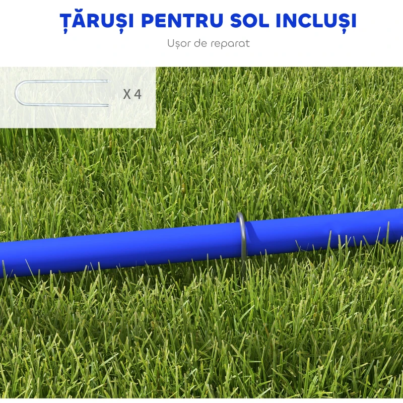 PawHut Echipament de Agilitate pentru Câini, Set Portabil din 4 Piese pentru Antrenament, 95x88x64 cm, Albastru