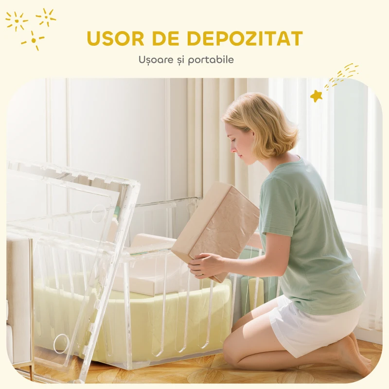 AIYAPLAY Set 15 Blocuri de Construcții Moi Modulabile pentru Copii cu 200 de Mingi pentru Uz Intern, Multicolor