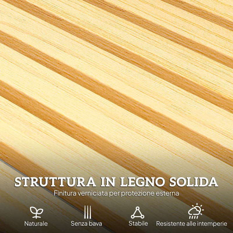 Outsunny Panchina da Giardino a Dondolo da 2 Posti con Braccioli in Legno di Abete, 132x51x95.5cm, Colore Legno