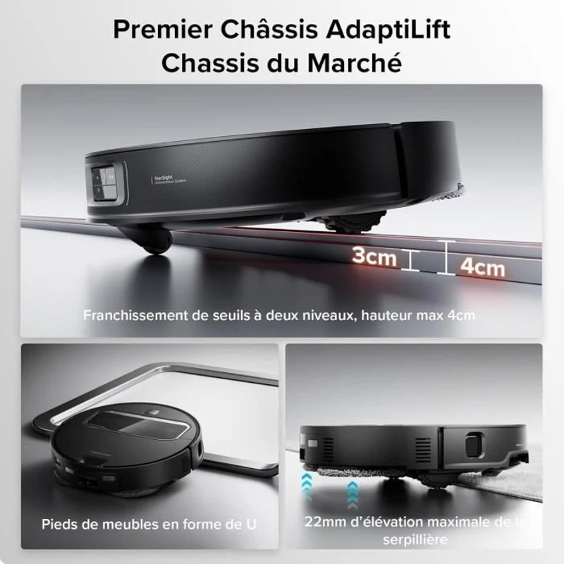 ROBOROCK SAROS Z70 - Aspirateur Robot Laveur - Bras articulé OmniGrip - Puissance 22000 Pa - Conception Ultra Fine