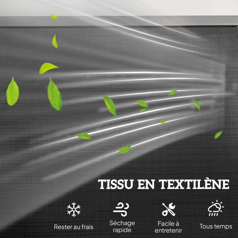 Outsunny Banc à Bascule de Jardin 3 Places Design Contemporain Grand Confort accoudoirs Assise et Dossier Ergonomique Acier textilène Noir