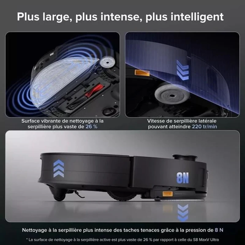 ROBOROCK SAROS 10 R&D System - Aspirateur Robot Laveur avec Base entierement autonome en eau - 22000 Pa - LDS rétractable