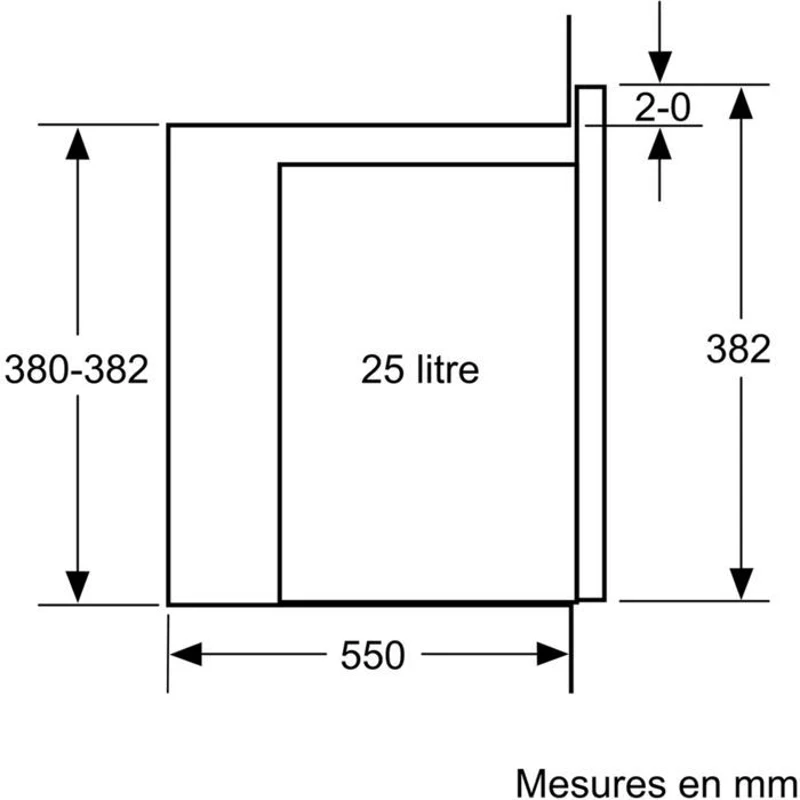Micro-ondes encastrable - BOSCH Série 6 - BFL554MS0 - Noir / Inox - 59,4 x 38,8 x 38,3 cm