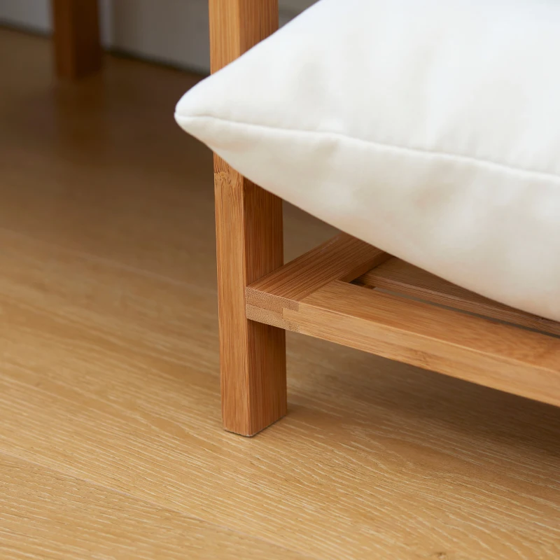 HOMCOM Suport pentru Haine din Bambus cu Rafturi pe 6 Niveluri și Bară pentru Haine, Stender pentru Dormitor și Hol, Design Modern, 90x30x145 cm, Lemn Natural