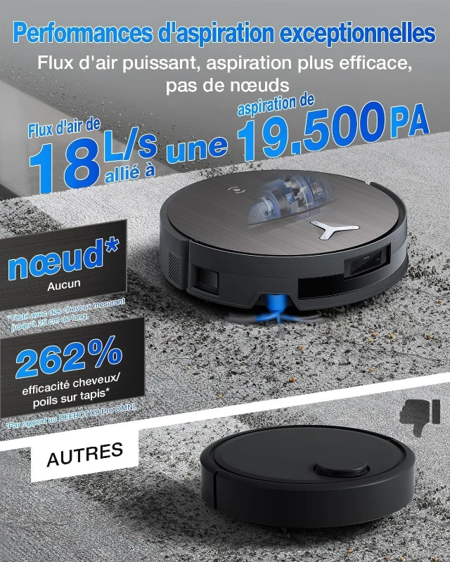 ECOVACS X11 PRO OMNI - Robot Aspirateur Laveur avec Blast - 19500 Pa - PowerBoost Ultra-Rapide - OZMO Roller 2.0 - ZeroTangle 3.0