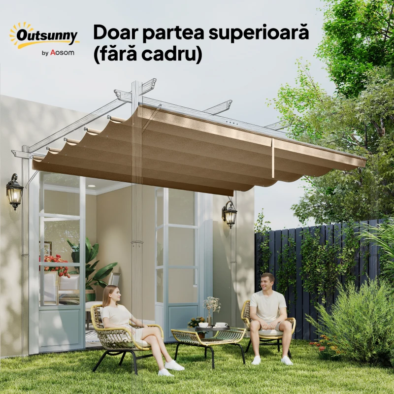 Outsunny Tettuccio di Ricambio per Gazebo 3x3 m con 10 Fori di Drenaggio Grigio