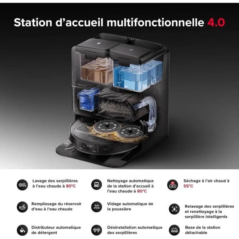 ROBOROCK SAROS Z70 - Aspirateur Robot Laveur - Bras articulé OmniGrip - Puissance 22000 Pa - Conception Ultra Fine