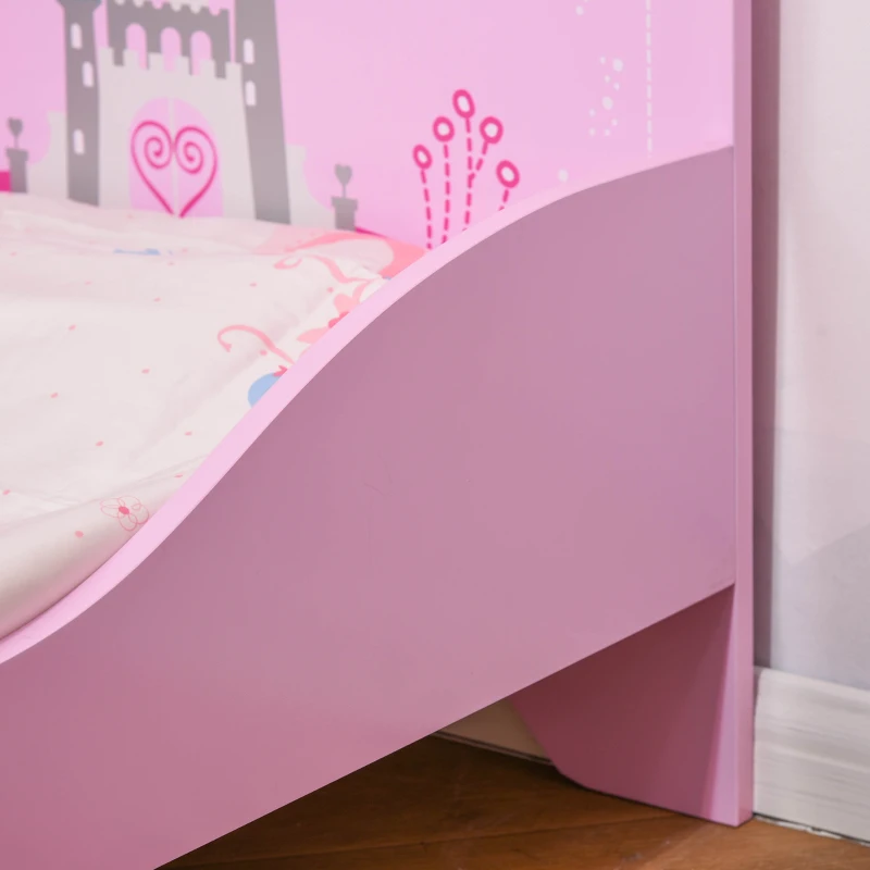 Homcom Pat Copii Roz – 143×73×60 cm, Lemn, pentru Varste 3-6 Ani