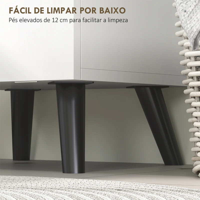 HOMCOM Coluna Casa de Banho Armário Alto Casa de Banho Estreito com 2 Portas e Prateleiras Móvel   35x31,5x144 cm Branco