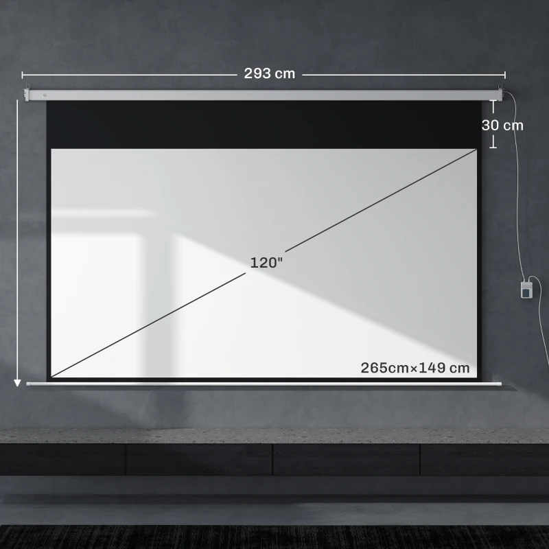 Homcom Ecran Proiector 100” – Montaj Pe Perete sau Tavan