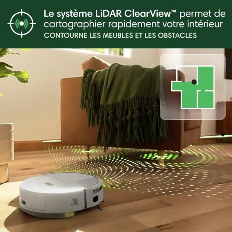 iRobot Roomba 205 DustCompactor Combo - Compacte automatiquement Les débris a l'intérieur du robot jusqu'a 60 J - Clearview LiDAR