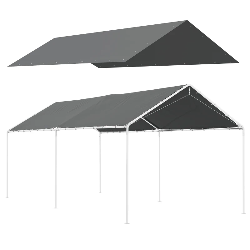 Outsunny Toile de remplacement pour carport 3 x 6 m avec 48 élastiques à boules (housse uniquement, cadre non inclus)