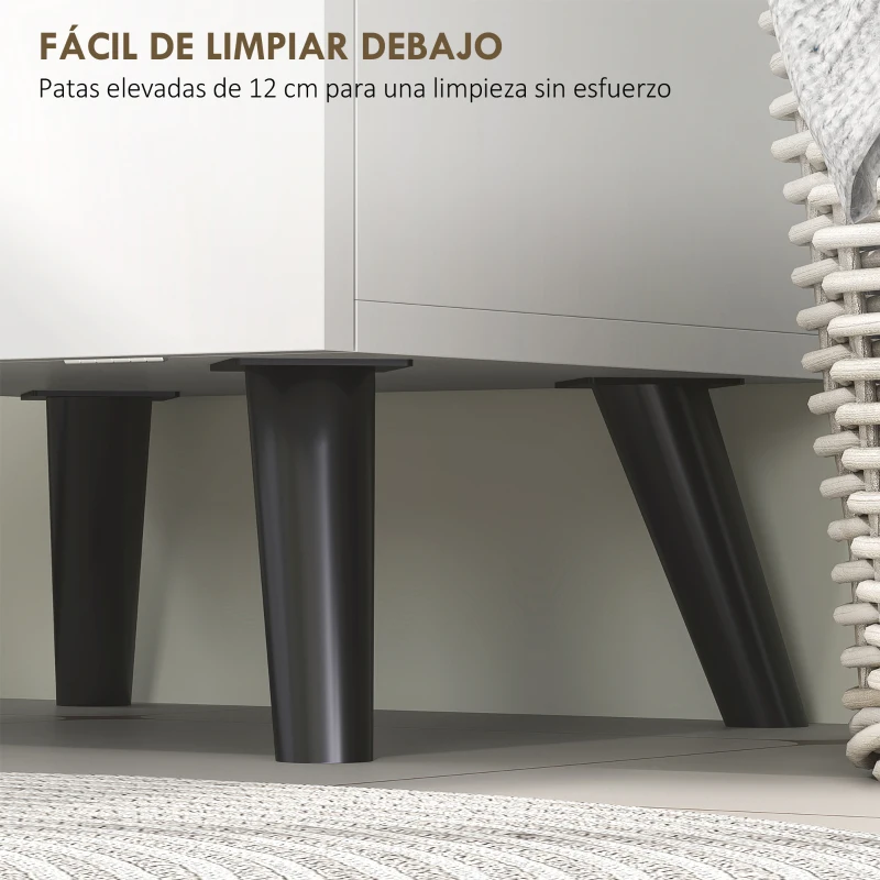 HOMCOM Armario Alto para Baño con Puertas y Estantes Cesto para Ropa Sucia en Espacios Reducidos 35x31,5x144 cm Blanco