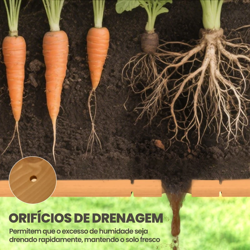 Outsunny Horta Floreira de Madeira Mesa de Cultivo com Prateleira Inferior Floreira Elevada para Cultivo 110x46x76 cm Madeira