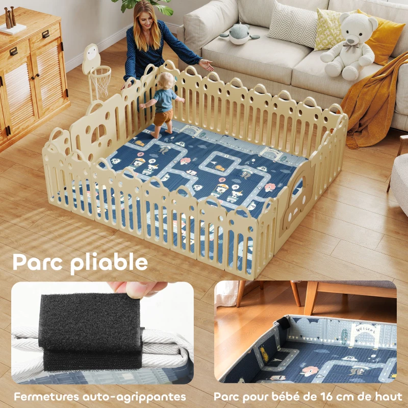 AIYAPLAY Tapis de jeu pour bébé pliable et réversible, tapis de sol en mousse épais, 202 x 180,5 x 1 cm, multicolore