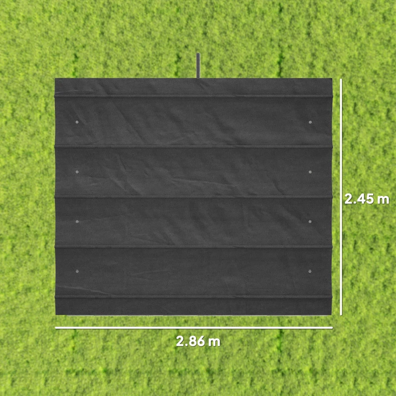 Outsunny Pergola Cover Roof, 2.86 x 2.45 m Retractable Sun Shade Top for 3 x 2m Pergola, UV30+ Protected, Dark Grey