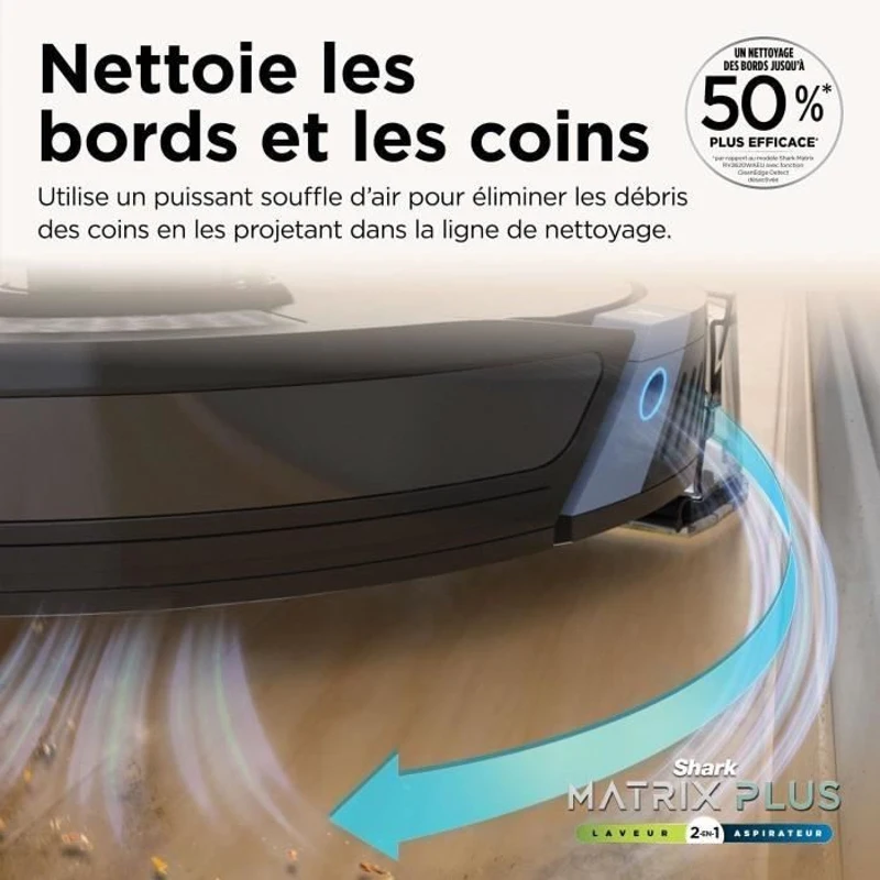 Shark Matrix Plus RV2620WAEU - Aspirateur Robot et Laveur auto-vidant 2-en-1 - Nettoie les coins et les angles - Couverture optimale