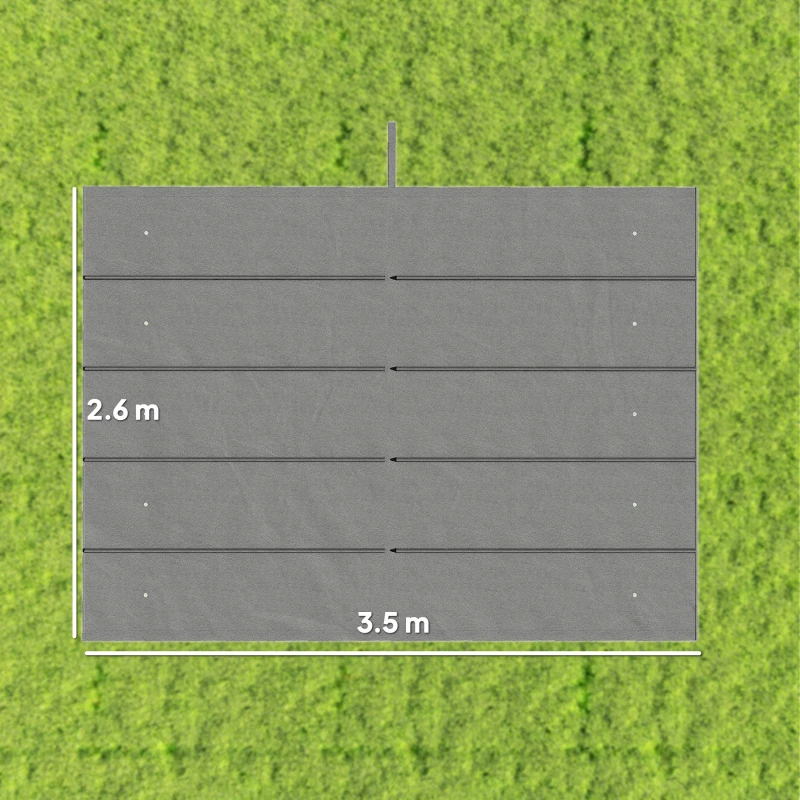 Outsunny Tettuccio di Ricambio per Gazebo 4x3 m con 10 Fori di Drenaggio, Grigio Chiaro