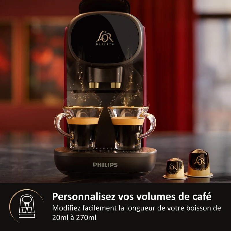 Cafetiere a capsules - PHILIPS - L'OR BARISTA - LM9012/50 - Sublime - Rouge