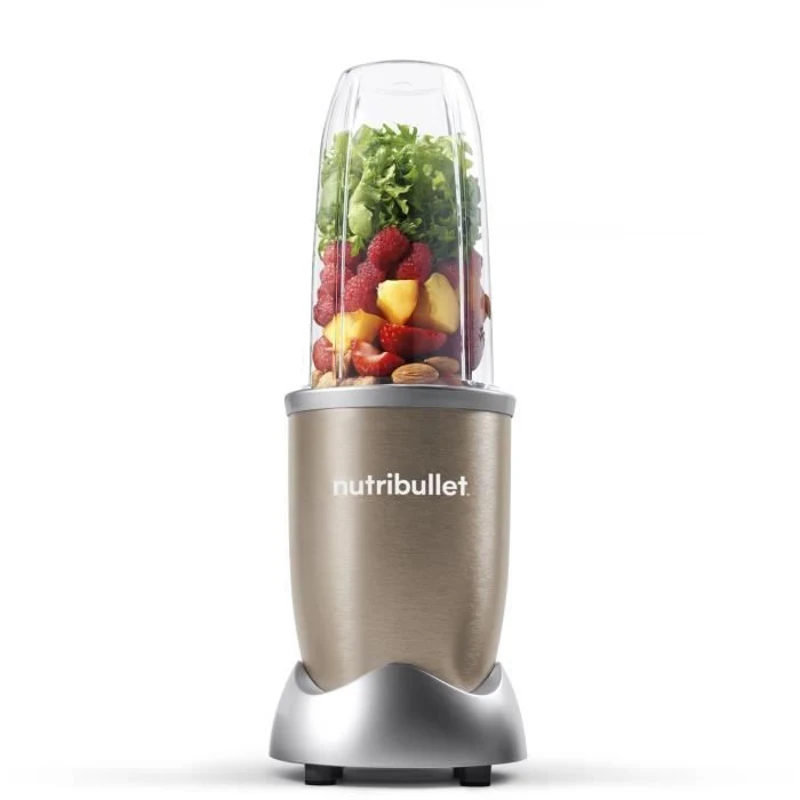 Blender personnel - NUTRIBULLET Pro 900 - NB907CP - 900W - 2 tasses + 2 couvercles + anneau - Doré