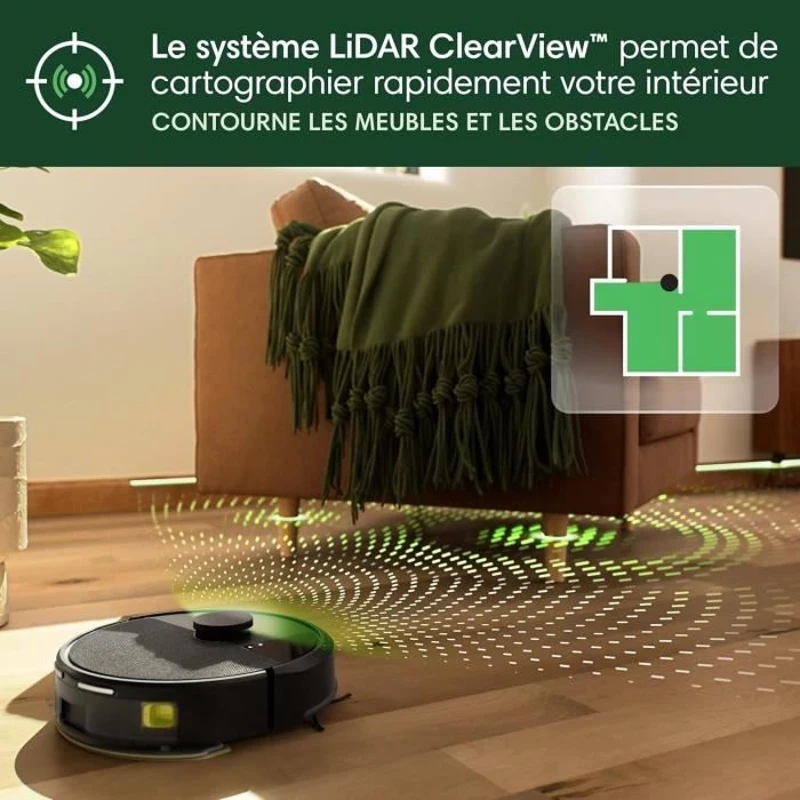iRobot Roomba 105 Combo+Autoempty Dock - Robot Aspirateur Laveur 2en1 - Aspiration de 7KPa - Navigation LiDAR