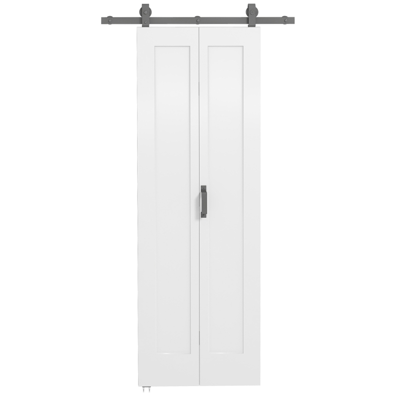 HOMCOM Ușă Glisantă Tip Carte Pliabilă Tip Portofel cu Suprafață Vopsibilă, 70x210 cm, Alb