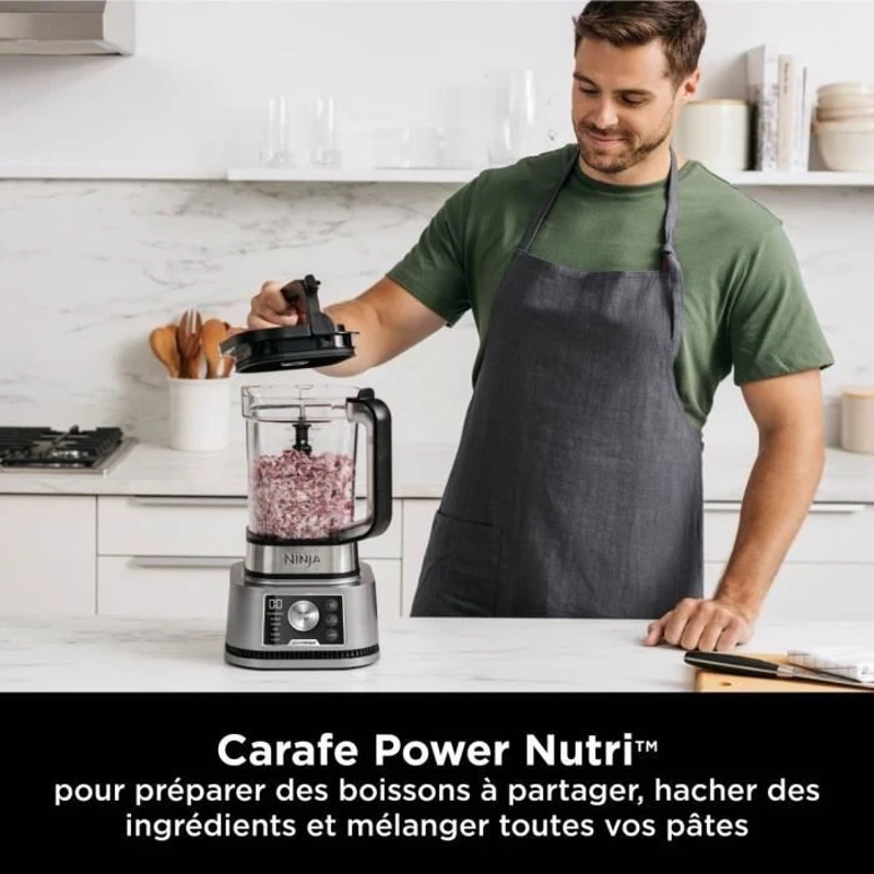 Blender Ninja Blender 3-en-1 Foodi Power Nutri CB350EU - programmes automatiques - Pichet 2,1 L, bols 700 ml et 400 ml - 1200 W