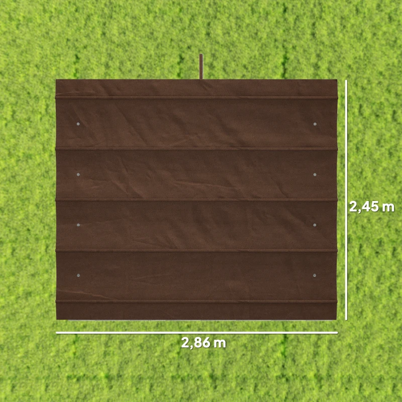 Outsunny Telhado de Reposição Retrátil 3x2,5 m para Estrutura de 3x2 m Tecido Apenas para Pérgola Jardim com 8 Orifícios Castanho