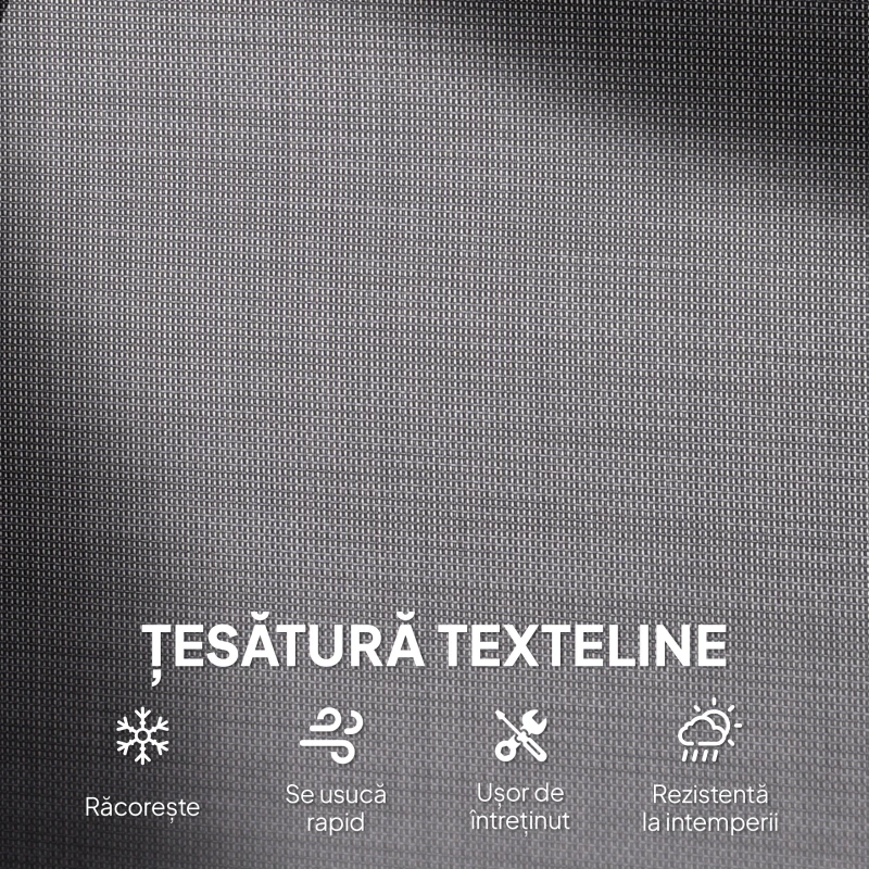 Outsunny Banca Tip Leagan 2 Locuri din Metal, Negru, 123x70x87 cm