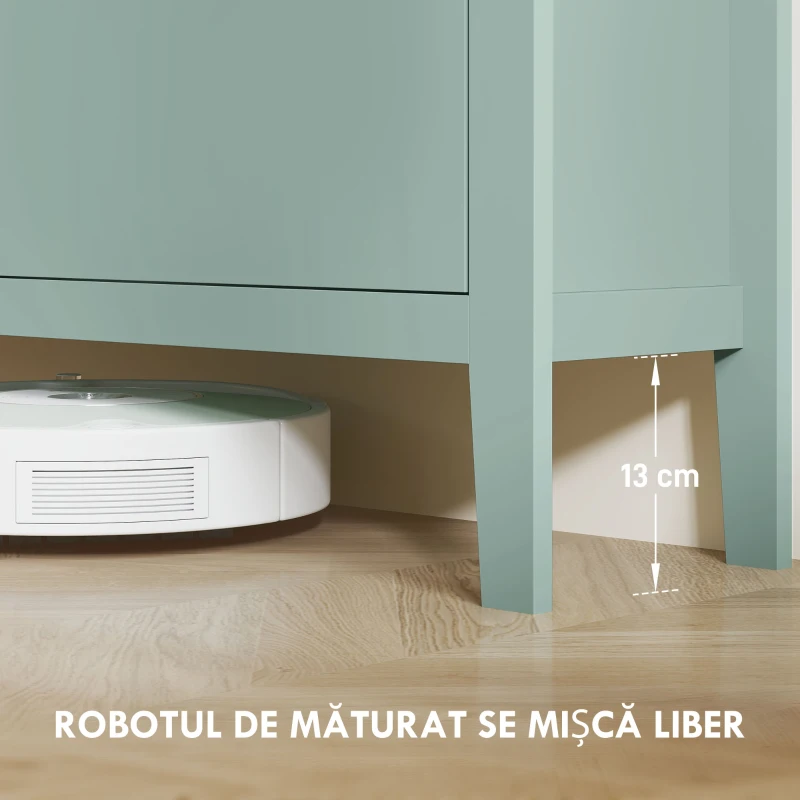 HOMCOM Dulap pentru pantofi 20 perechi, dulap cu 4 sertare rabatabile, rafturi reglabile, verde