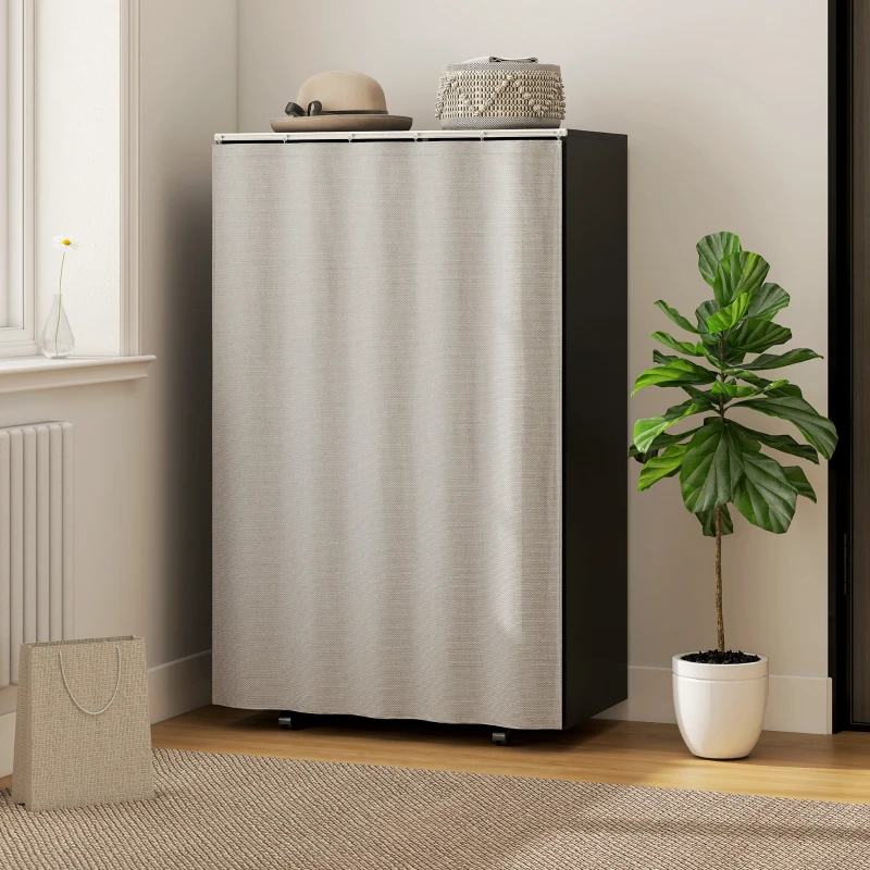 HOMCOM Armoire penderie vêtement dressing mobile 4 roulettes tringle à vêtements et étagères ouvertes 80 x 40 x 128 cm noir