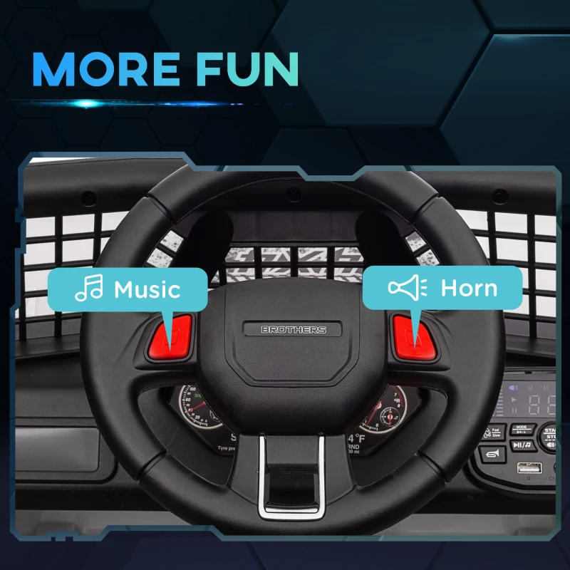 AIYAPLAY Mașină Electrică pentru Copii 3-6 Ani Off-road 12V cu Telecomandă Alb