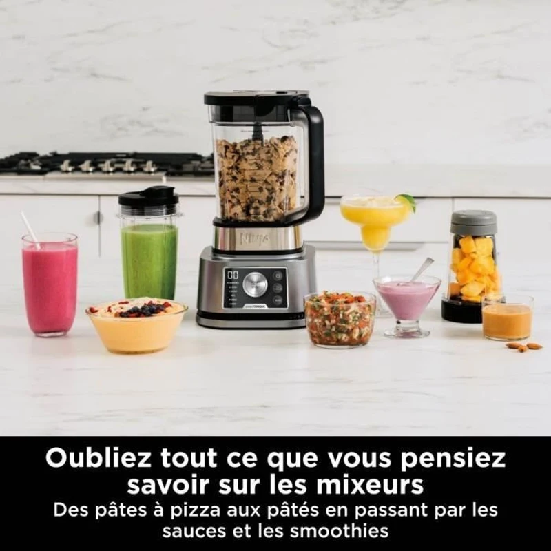 Blender Ninja Blender 3-en-1 Foodi Power Nutri CB350EU - programmes automatiques - Pichet 2,1 L, bols 700 ml et 400 ml - 1200 W