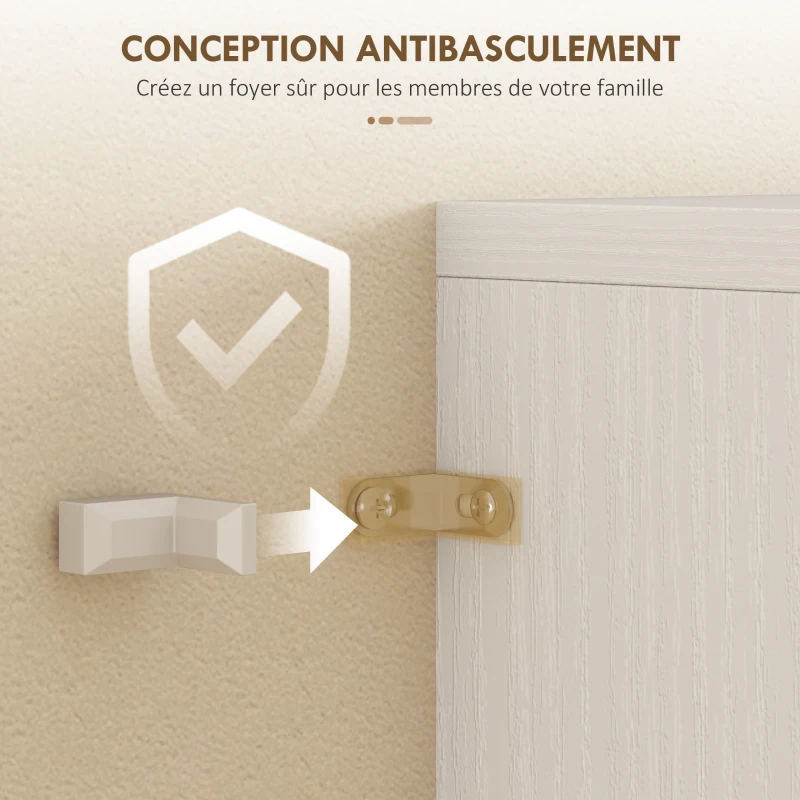 HOMCOM Buffet haut cuisine, armoire de cuisine, 4 portes dont 2 en verre, tiroirs, étagères réglables, 60x35x180cm, blanc